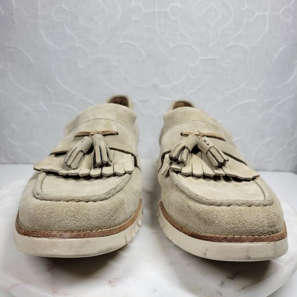 Cole Haan Zero Grand Suede Loafers Mens 13 Beige Tassel Boat Shoes main image 8